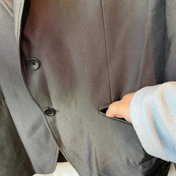 American Rag Slim Fit Gray 2Button Blazer Men Size L Pockets - Picture 5 of 5